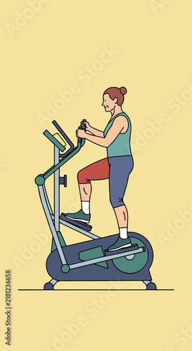Person exercising on a cross trainer