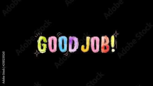Good Job Hand Drawn Watercolor Text Animation