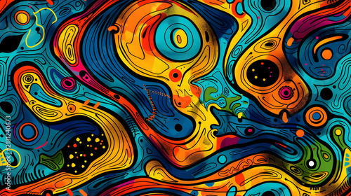 Colorful Abstract Fluid Background with Organic Shapes