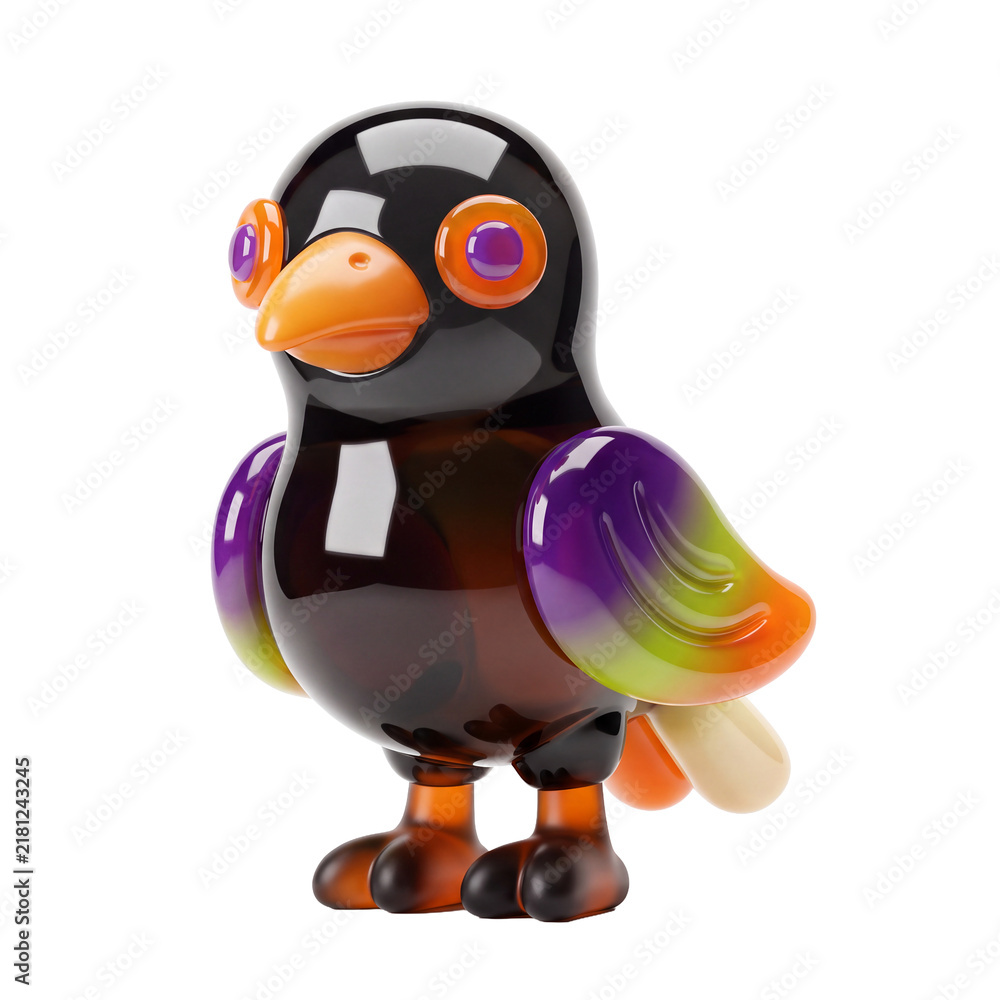 Fototapeta premium Crow stylized 3D Halloween