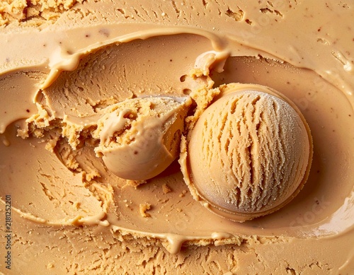 Multiple Scoops of Brown Butter Ice Cream in Tub