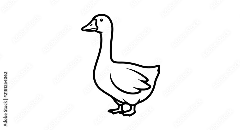 Fototapeta premium A cartoon drawing of a duck.