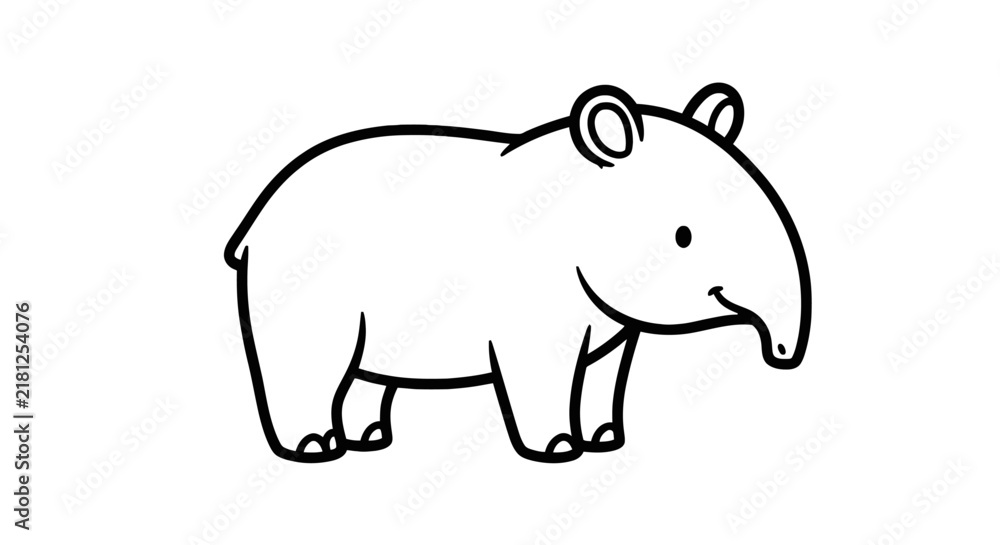 Obraz premium A cartoon elephant standing alone.