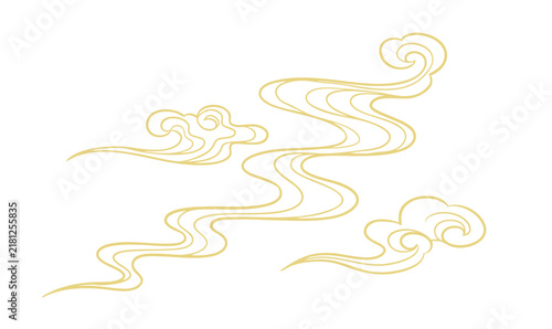 Traditional Chinese Auspicious Cloud Motif Decorative Illustration