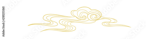 Traditional Chinese Auspicious Cloud Motif Decorative Illustration