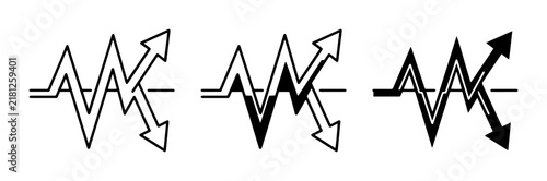 Abstract Waveform Icons, Signal Representation, Data Flow Graphics, Vector Arrows
