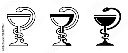Rod of Asclepius, Caduceus Symbol, Pharmacy Icons, Medical Health Care Graphics