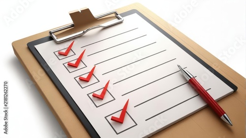 A clipboard with a detailed rules checklist