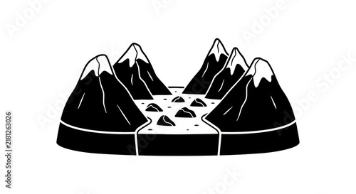 Фотография Mountain range landscape illustration.