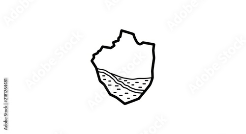 Quadro su tela Geological rock formation diagram.