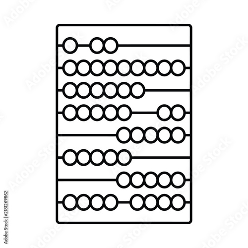 Minimalist vector line art of a traditional abacus calculating tool icon