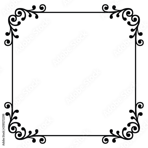 Delicate Minimal Swirl Square Frame