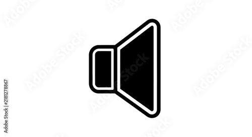 Foto Black and white sound speaker icon.