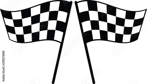 Waving Checkered Racing Flags Vector Illustration for Motorsport Finish Line