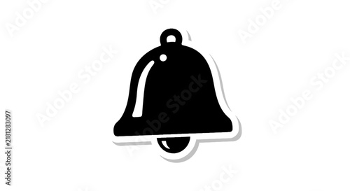 Canvas Print Black Bell Icon Symbol.
