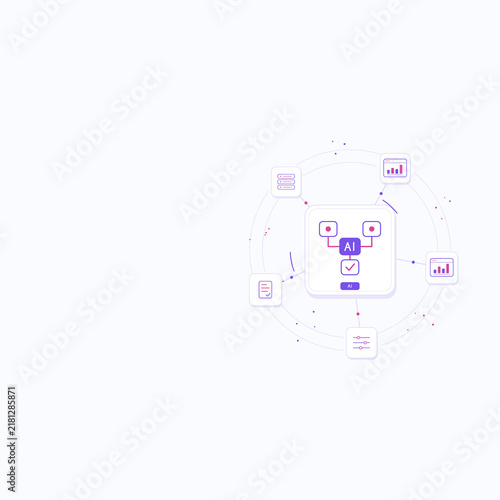 AI workflow automation with left copy space