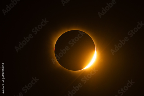 Different phases of the total solar eclipse that was seen in August 2026 in Asturias, a province of Spain