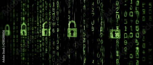 Naklejka Data can be encrypted for security.