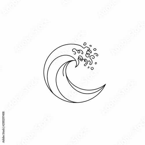 Minimalist ocean wave tattoo design