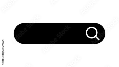 Search Bar Icon With Magnifying Glass Flat Vector Design