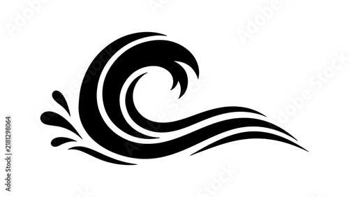 Ocean Wave Silhouette Icon Black Graphic Symbol