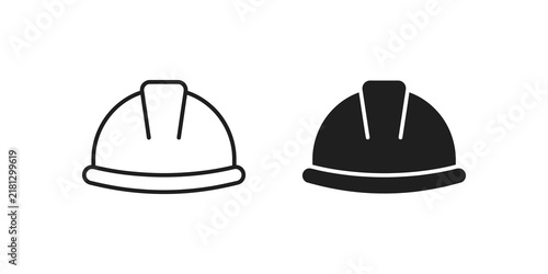 Fotografie Safety helmet hard hat vector icons for industrial construction logo