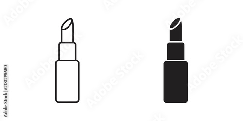 Lipstick outline and solid fill for beauty and cosmetics.