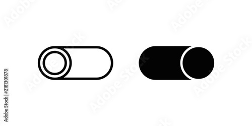 Фотография Toggle switch ui buttons with circular slider in black and white styling