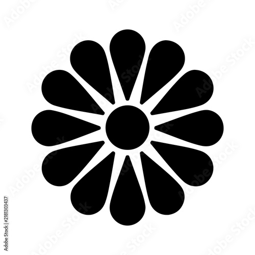 Simple Flower Icon Silhouette Black Vector