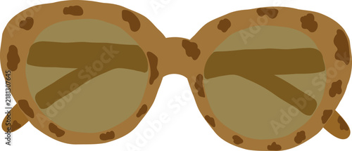 cute leopard sunglasses eyewear vision vector cartoon illustration