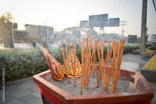 Burning Incense Sticks