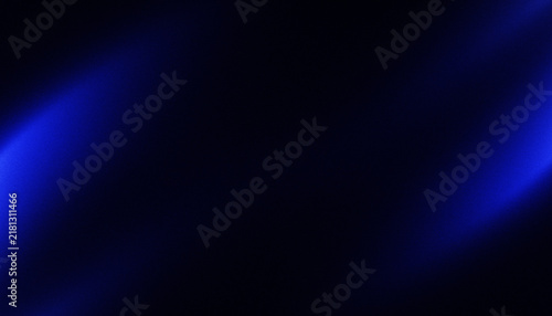 Abstract Grainy Background with Smooth Curved Blue Light Streaks on Dark Gradient Surface
