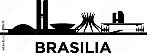 Brasilia city skyline minimalist vector illustration