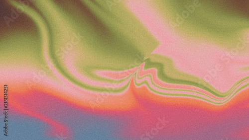 Abstract colorful background with  fluid grainy gradient. Pink, green, red, orange, beige, purple, brown colors	
