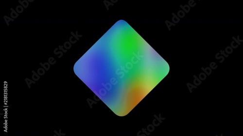 Colorful abstract patterns of a rounded rhombus shape, alpha channel, looping