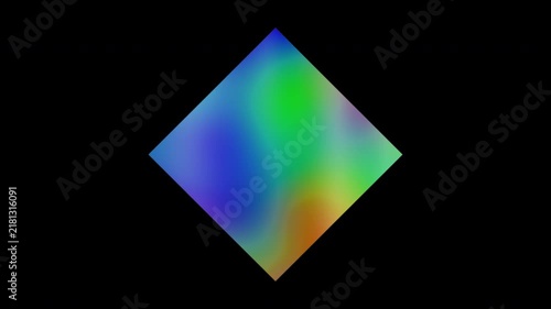 Colorful abstract patterns of a rhombus shape, alpha channel, looping