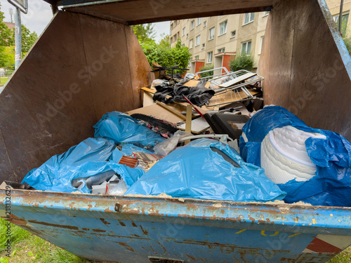 Container Filled with Household Goods After Flat Clearance