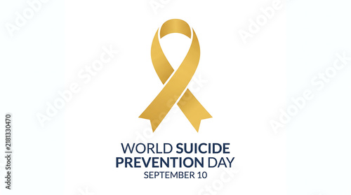 World suicide prevention day awareness ribbon icon