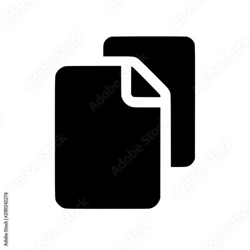 Fotografie Duplicate icon flat outline in black