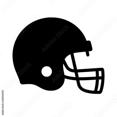 Football helmet icon flat outline in black