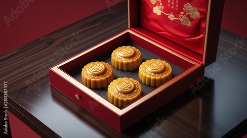 Luxury Mid Autumn Mooncake Gift Box Mockup