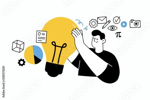 Creative Idea Generation and Innovation Concept Vector Illustration