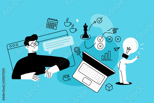 Business Strategy Planning and Innovation Vector Illustration