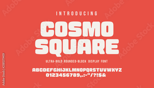 Ultra bold rounded block display font for modern branding