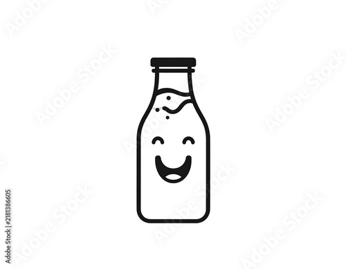 Cartoon water bottle with happy face design.