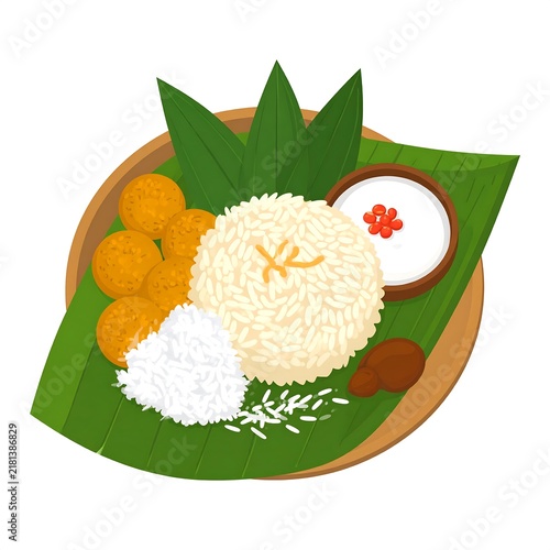 Traditional Banana Leaf Meal Presentation.