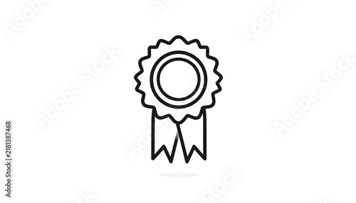 Minimalist Award Ribbon Design Icon.
