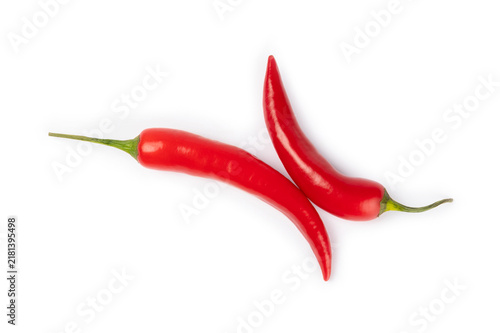 Fotografie Red chili pepper isolated on white background