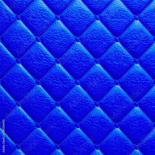 Vibrant blue fabric with diamond quilted pattern