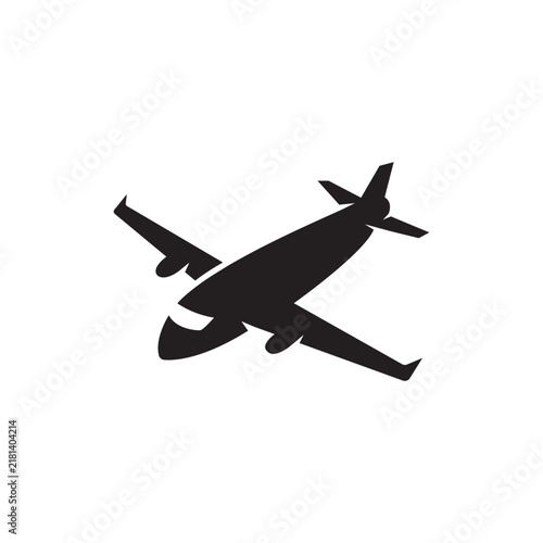 Black Airplane Logo Icon Simple